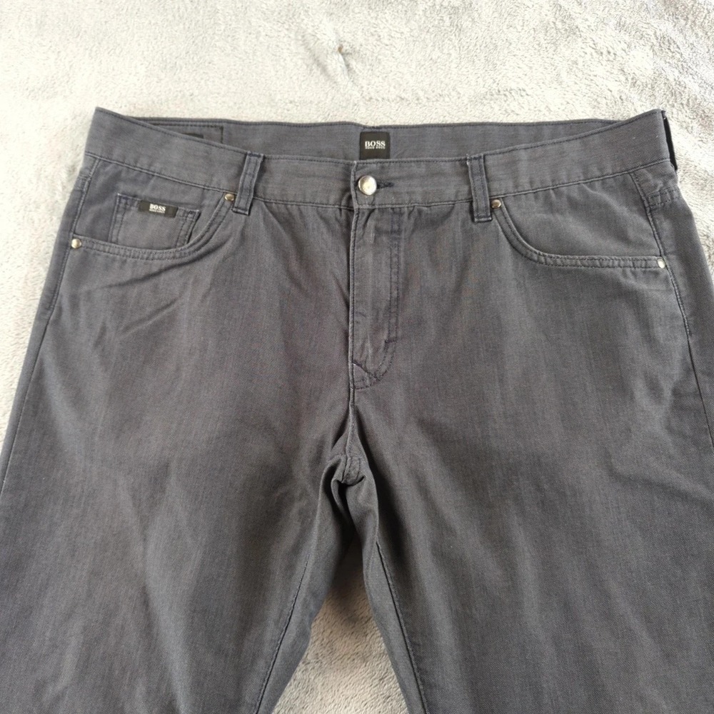 Boss Hugo Boss Pants Mens 40x32* Charcoal Grey Kansas Straight Birdseye Casual